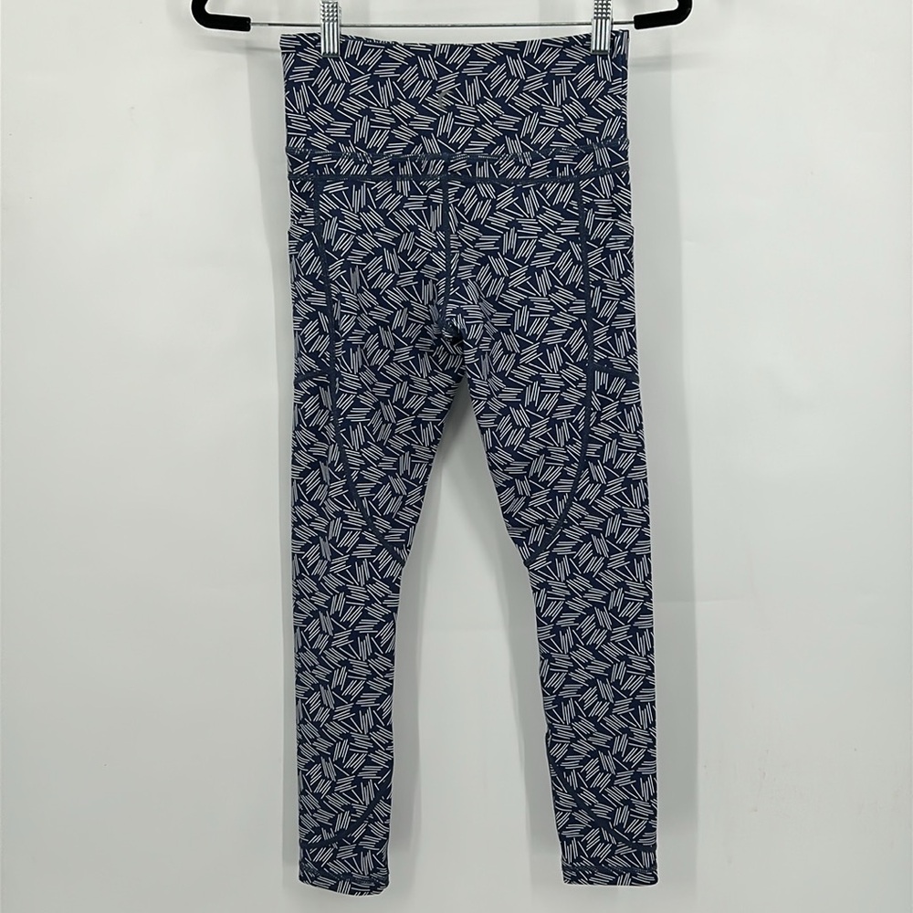 Zyia Active Navy Hay Stacks Pocket Light n Tight Hi-Rise 7/8 Legging Size 4 - Picture 5 of 7